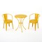 Contemporary Home Living 3-Piece Matte Yellow Contemporary Outdoor Furniture Patio Bistro Set